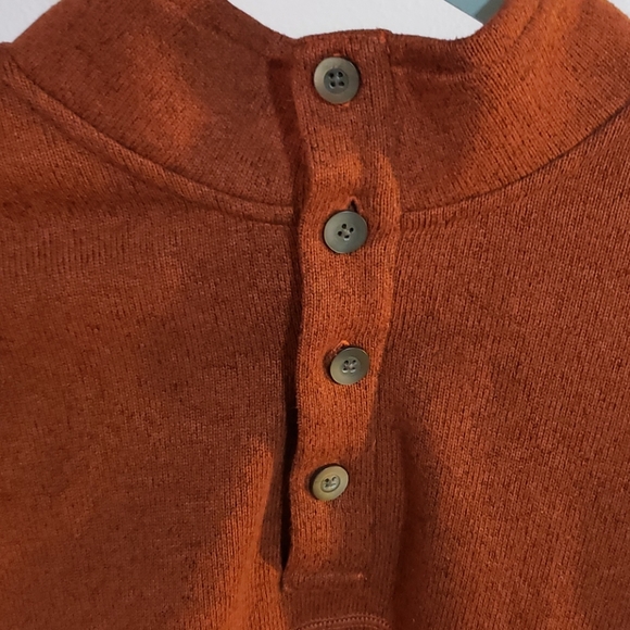 1/4 Button Sweater Burnt Orange Warm XL - Picture 3 of 5